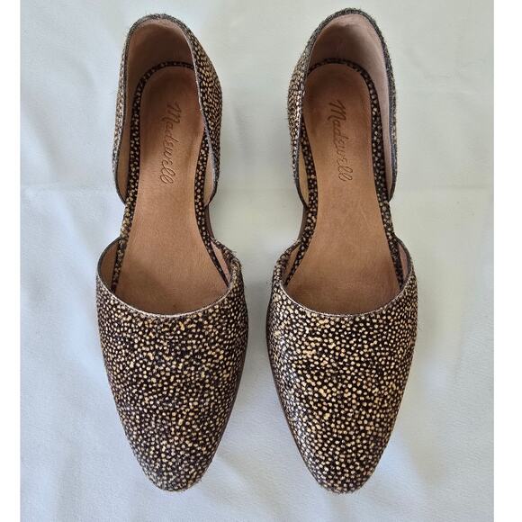 Madewell Marisa D’Orsay Flats Size 6.5 Brown Black Speckled Leather - Picture 2 of 5